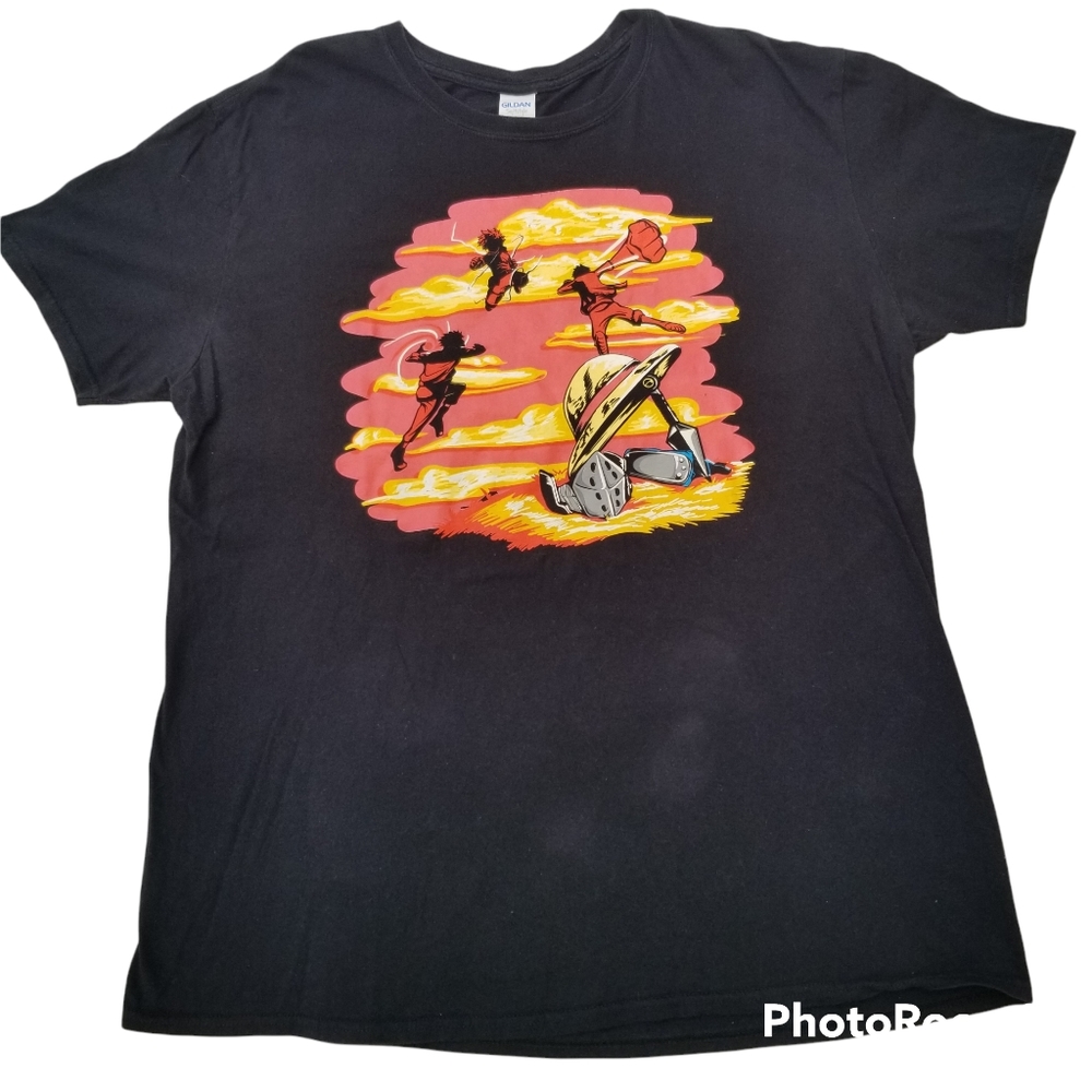 Men's Anime Fight Luffy vs  Naruto vs Deku Shirt Size XLarge